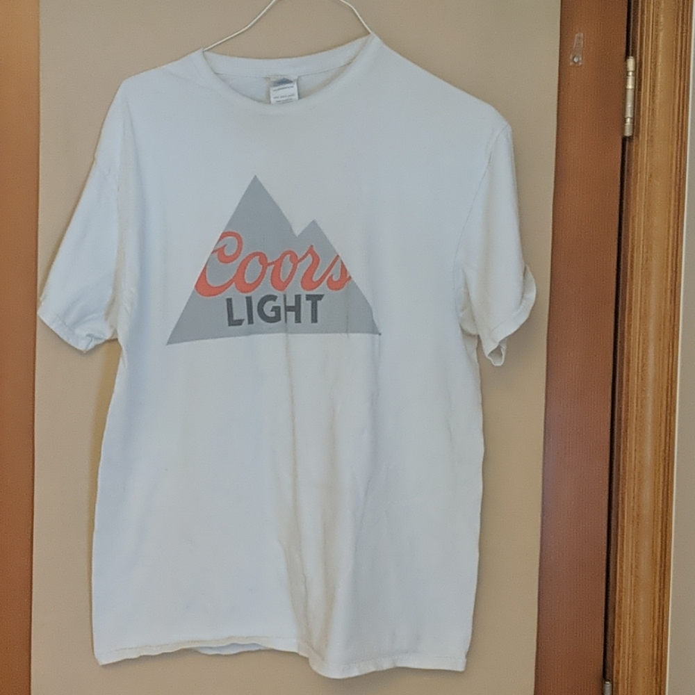Coors Light Vintage White Logo T-Shirt Size Large